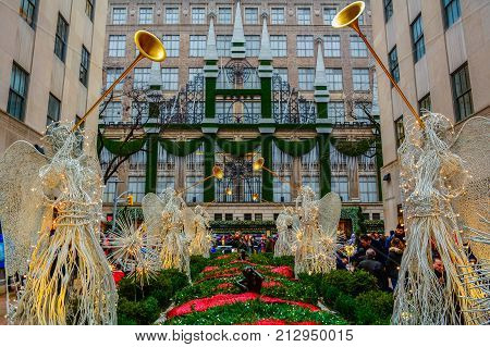 Colorful Christmas Decoration In New York City