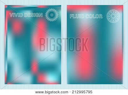 Covers With Holographic Gradient. Fluid Color Background. Bright Colorful Vector Templates With Embl