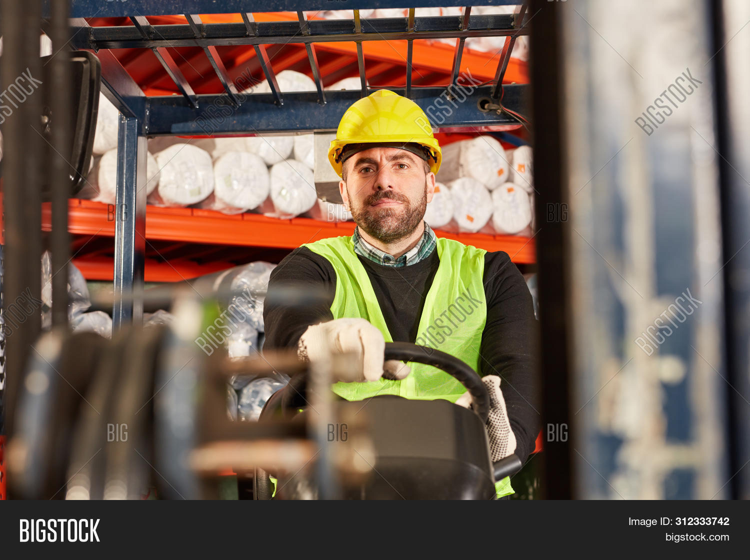 Worker Forklift Driver Image & Photo (Free Trial) Bigstock
