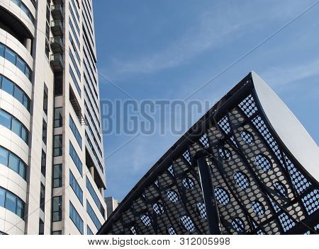 Leeds, West Yorkshire, United Kingdom - 16 July 2019: Close Up Of Bridgewater Tower In Whitehall Pla