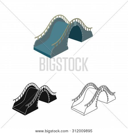 Vector Design Of Bridge And Pedestrian Logo. Set Of Bridge And Concrete Vector Icon For Stock.