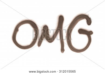 Graffiti Omg Inscription Sprayed On White Isolated Background