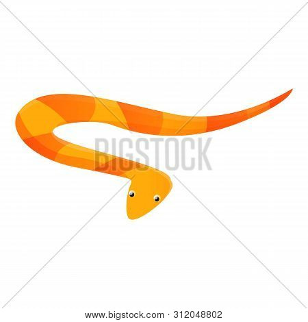 Red Yellow Snake Icon. Cartoon Of Red Yellow Snake Vector Icon For Web Design Isolated On White Back