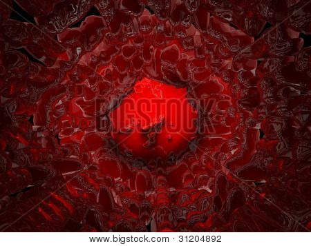 DETA obrázek 3d červeného tunelu
