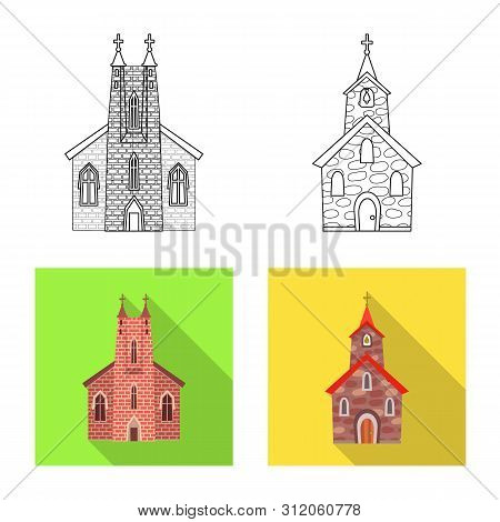 Vector Illustration Of Cult And Temple Icon. Collection Of Cult And Parish Stock Vector Illustration