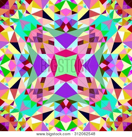 Colorful Repeating Kaleidoscope Pattern Background Design - Abstract Ethnic Vector Wallpaper Graphic