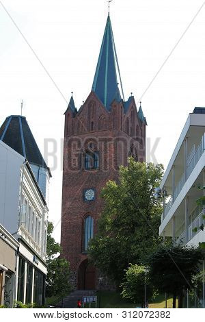 Saint Michaels Church In City Center Of Slagelse In Denmark.