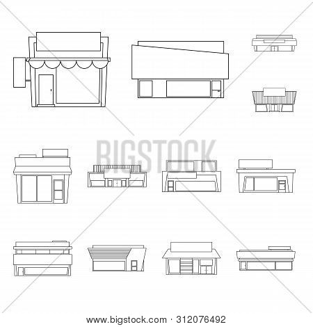 Vector Illustration Of Store And Market Logo. Set Of Store And Business Vector Icon For Stock.