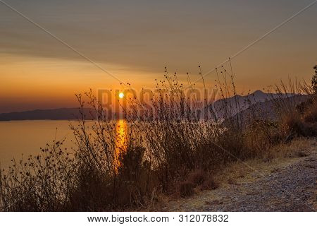 Beautiful Sunset In Dingac Borak, Dalmatia, Croatia, Peljesac Peninsula