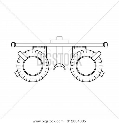 Vector Design Of Test And Frame Symbol. Set Of Test And Optometric Stock Symbol For Web.