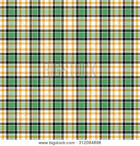 Green And Ochre White Black Stripes Striped Checked Tartan Pattern