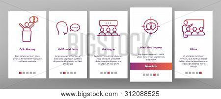Public Speech Vector Onboarding Mobile App Page Screen. Public Speech, Oratorical Skills Linear Pict