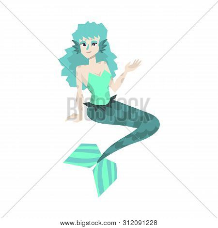 Isolated Object Of Mermaid And Girl Icon. Set Of Mermaid And Fantasy Stock Vector Illustration.