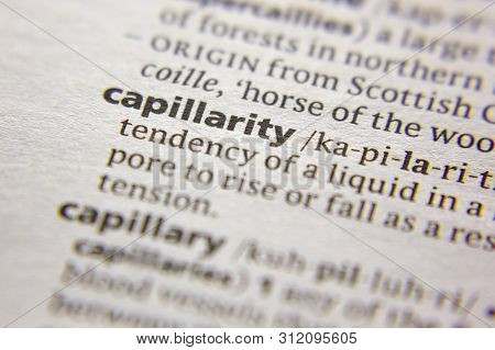 Word Or Phrase Capillarity In A Dictionary