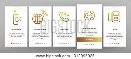 Global Telephony System Linear Vector Onboarding Mobile App Page Screen. Telephony, Mobile Technolog