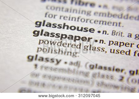 Word Or Phrase Glasspaper In A Dictionary