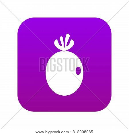 Feijoa Fruit Icon Digital Purple For Any Design Isolated On White Vector Illustration