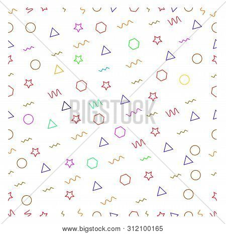 Colour Abstract Design Seamless Pattern. Abstract Background Pattern. Geometric Line Shape. Vector I