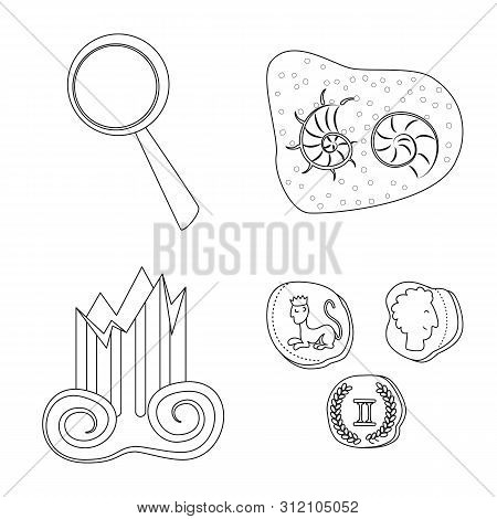Vector Illustration Of Story And Research Sign. Collection Of Story And Discovery Vector Icon For St