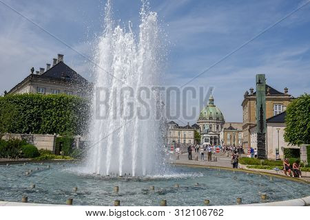 Amalienborg Is The Royal Danish Family Residence On Town Square In Copenhagen, Denmark