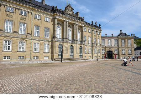 Amalienborg Is The Royal Danish Family Residence On Town Square In Copenhagen, Denmark