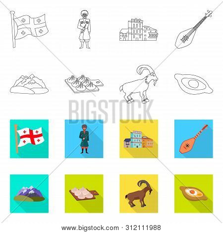 Vector Design Of Culture And Sightseeing Sign. Set Of Culture And Originality Vector Icon For Stock.