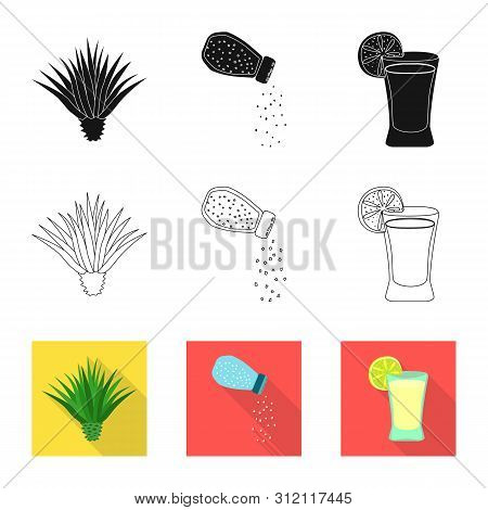 Vector Design Of Cafe And Latin Icon. Set Of Cafe And National Vector Icon For Stock.