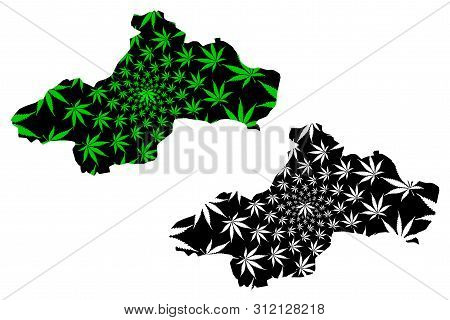 Tokat (provinces Of The Republic Of Turkey) Map Is Designed Cannabis Leaf Green And Black, Tokat Ili