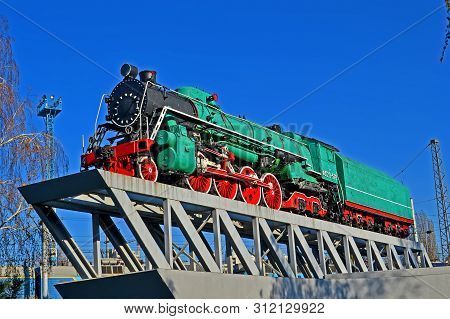 Kiev, Ukraine - Nov 07, 2018: The Russian Soviet Passenger Steam Locomotive Class Is (joseph Stalin)
