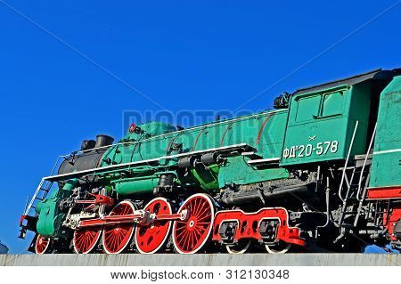 Kiev, Ukraine - Nov 07, 2018: The Russian Soviet Passenger Steam Locomotive Class Is (joseph Stalin)