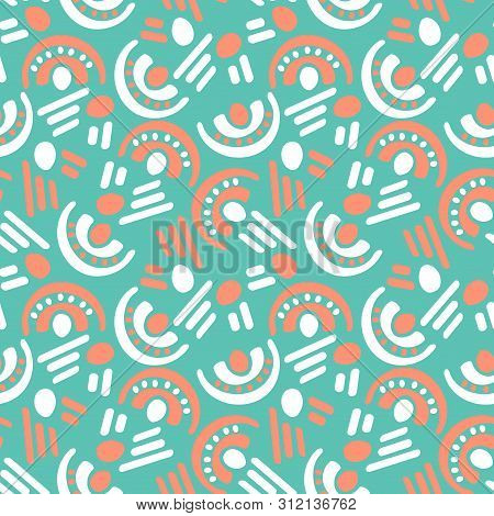 Abstract Seamless Pattern With Graphyc Elements, Modern Abstract Shapes. Geometric Wallpaper For Bus