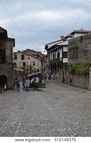 Abad Francisco Navarro Square With A Trough In The Center In The Medieval Village In Santillana Del 