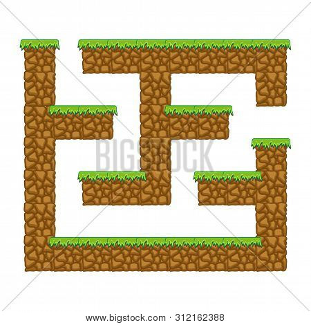Maze Cave. Game For Kids. Puzzle For Children. Cartoon Style. Labyrinth Conundrum. Color Vector Illu