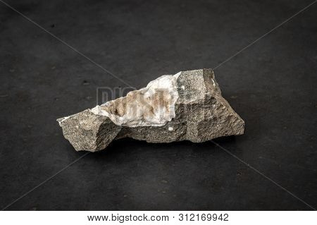 Piece Of Rock Containing Natural Asbestos Parts Found In Nature