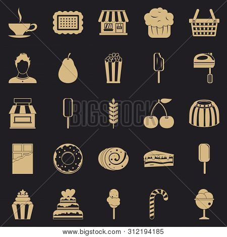 Pastry Cook Icons Set. Simple Set Of 25 Pastry Cook Icons For Web For Any Design