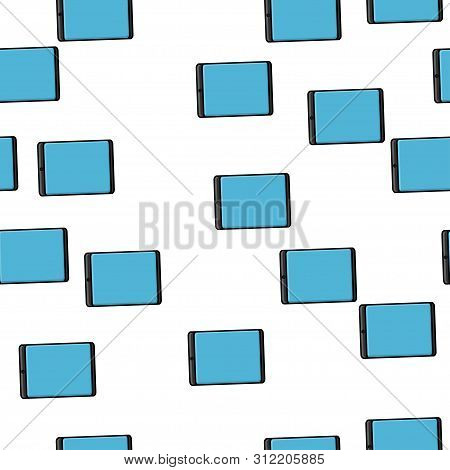 Texture Of Seamless Pattern Of Modern Gadgets Of Digital Mobile Tablets New In The Flat Style Of The