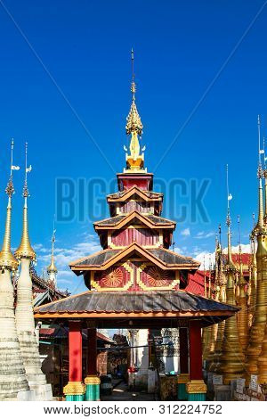 Shwe Indein Pagoda In The Village Of Indein, Near Ywama, Inle Lake, Myanmar Burma