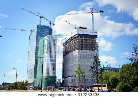 Warsaw, Poland. 18 July 2019. Construction Of The Warsaw Hub. The Warsaw Hub Will Comprise 75,000 Sq