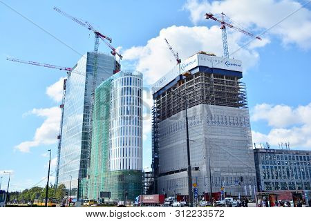Warsaw, Poland. 18 July 2019. Construction Of The Warsaw Hub. The Warsaw Hub Will Comprise 75,000 Sq