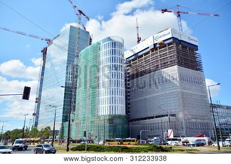 Warsaw, Poland. 18 July 2019. Construction Of The Warsaw Hub. The Warsaw Hub Will Comprise 75,000 Sq