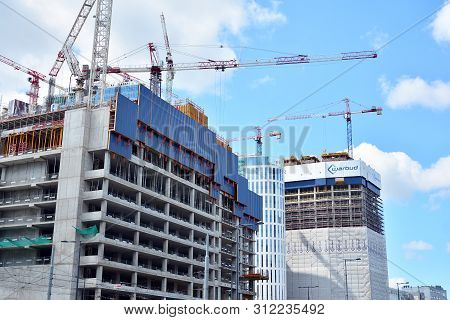 Warsaw, Poland. 18 July 2019. Construction Of The Warsaw Hub. The Warsaw Hub Will Comprise 75,000 Sq