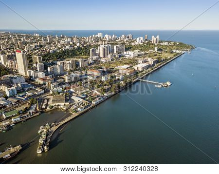 Aerial View Of Downtown Of Maputo, Capital City Of Mozambique, Africa