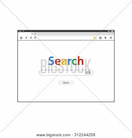 Web Browser Window Vector Illustration. Vector Flat Style