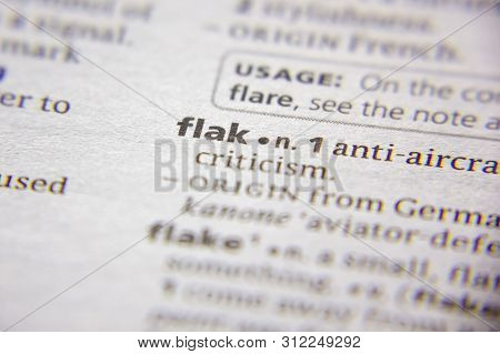 Word Or Phrase Flak In A Dictionary