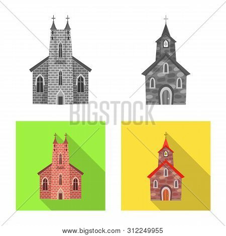 Vector Illustration Of Cult And Temple Symbol. Set Of Cult And Parish Stock Vector Illustration.
