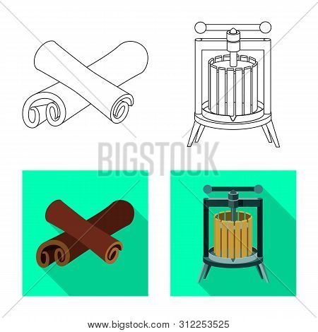 Vector Design Of Farm And Vineyard Icon. Collection Of Farm And Product Vector Icon For Stock.