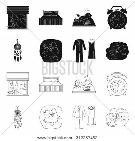 Vector Illustration Of Dreams And Night Symbol. Set Of Dreams And Bedroom Stock Vector Illustration.