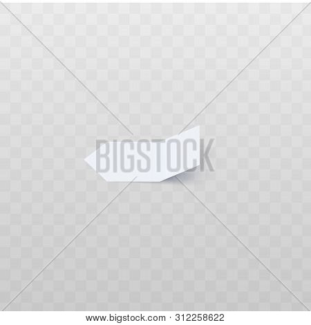 Oblong White Arrow-shaped Sticker With Bent Edge Realistic Style