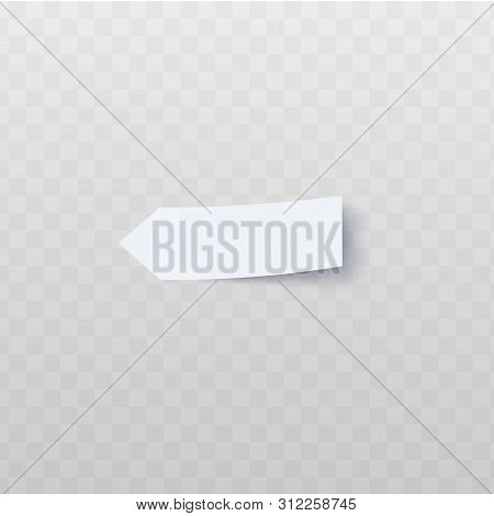 Oblong White Arrow-shaped Sticker With Peeled Edge Realistic Style