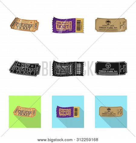 Vector Design Of Ticket And Admission Icon. Set Of Ticket And Event Stock Vector Illustration.
